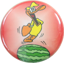 Ente auf Melone Button